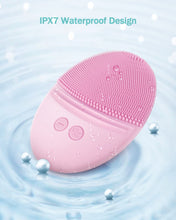 Load image into Gallery viewer, TRUNIUM Sonic Facial Cleansing Brush Made with Ultra Hygienic Soft Silicone, Waterproof Sonic Vibrating Face Brush for Deep Cleansing, Gentle Exfoliating and Massaging, Inductive Charging Pink
