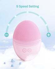 Load image into Gallery viewer, TRUNIUM Sonic Facial Cleansing Brush Made with Ultra Hygienic Soft Silicone, Waterproof Sonic Vibrating Face Brush for Deep Cleansing, Gentle Exfoliating and Massaging, Inductive Charging Pink
